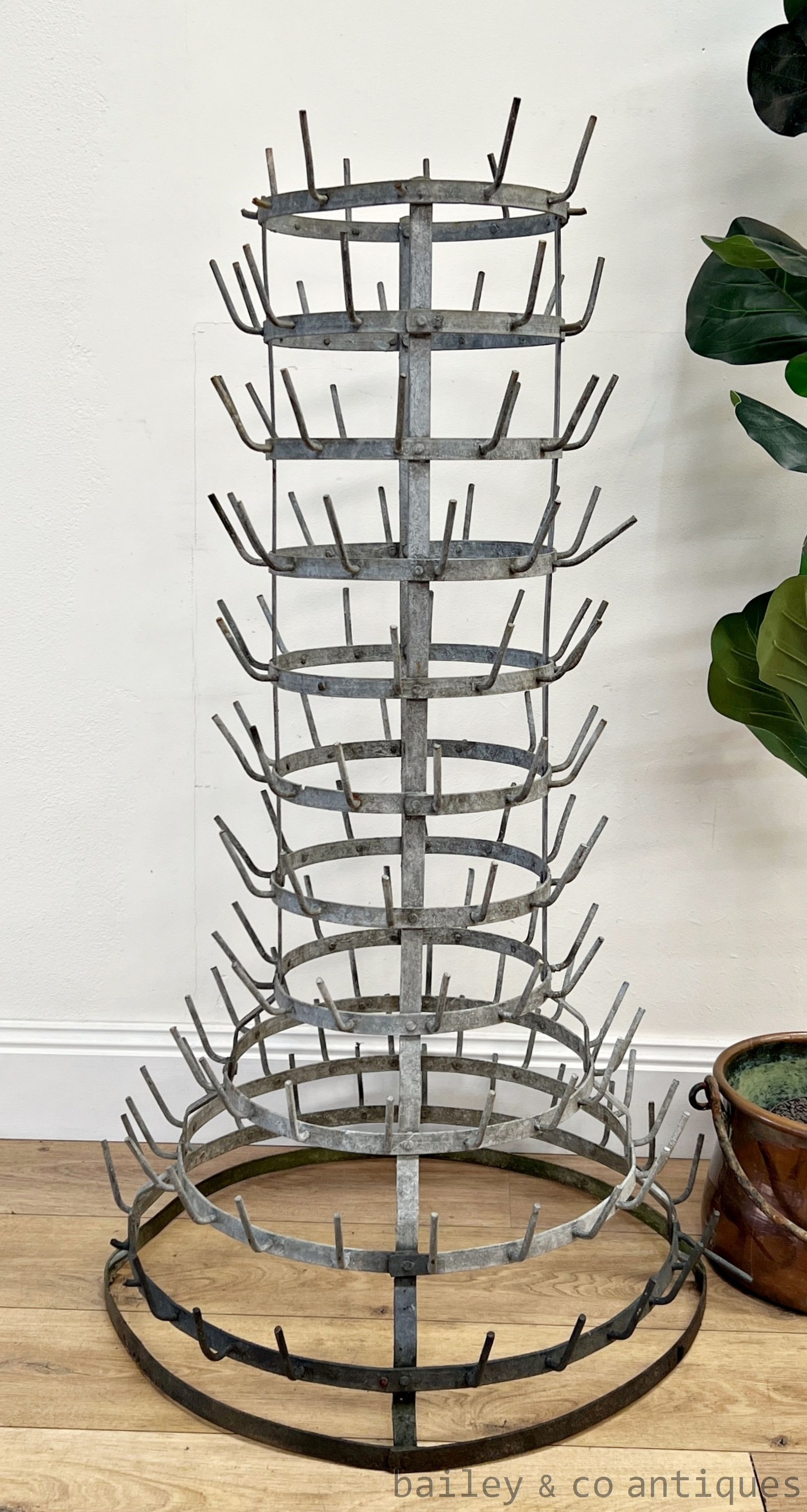 Antique French Champagne Wine Bottle Drying Rack Large - B104   for sale