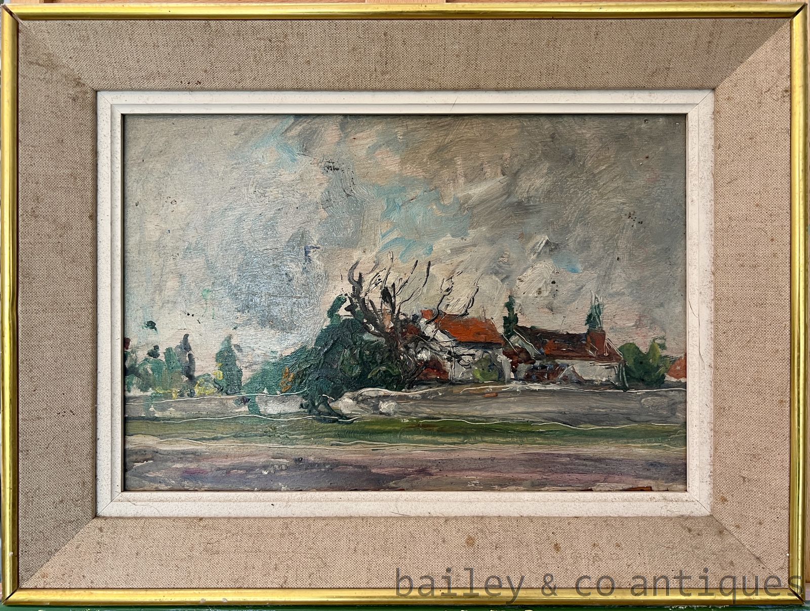 Antique or Vintage French Oil Painting on Board Impressionism - FR00S   for sale