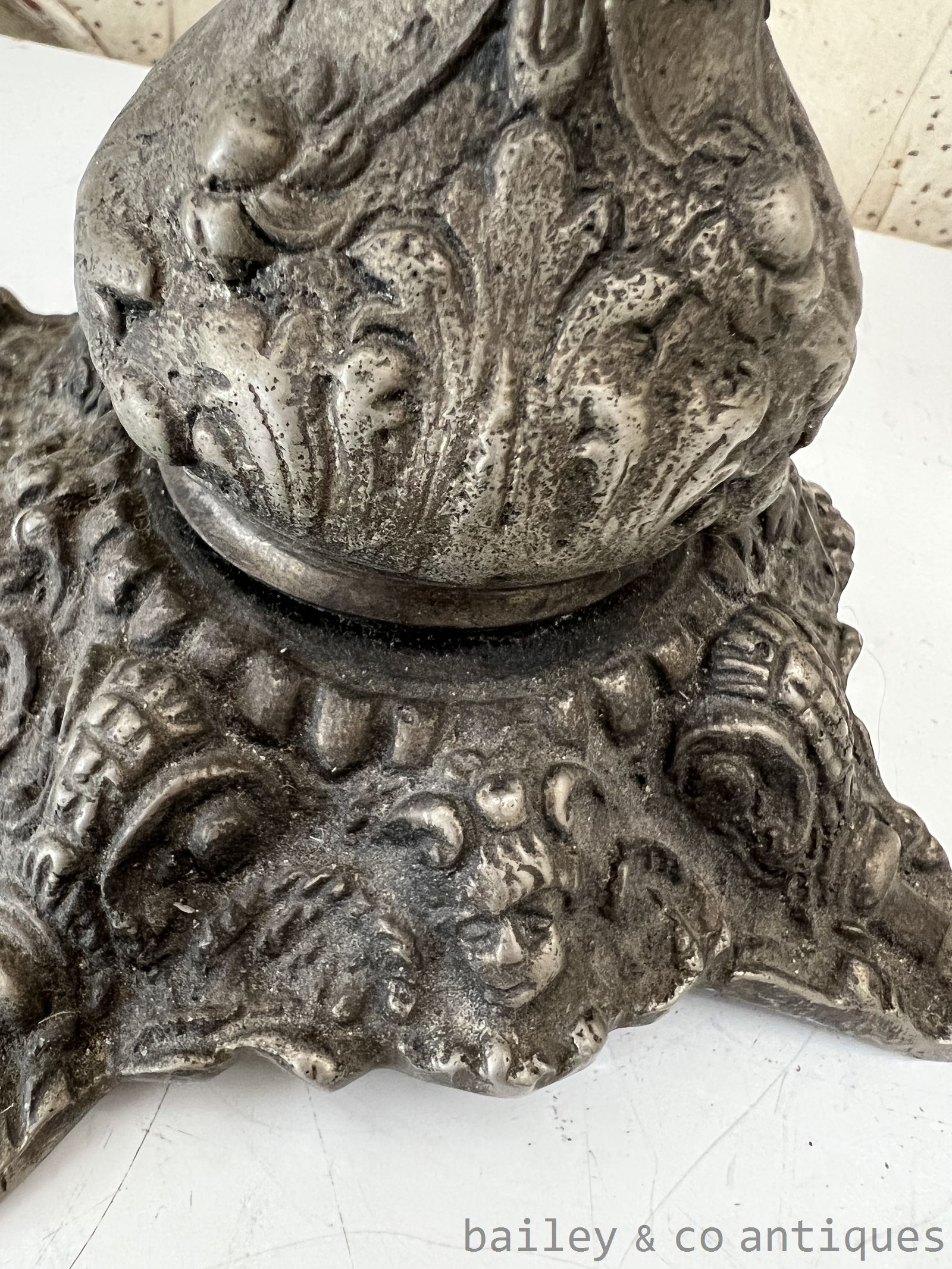 Pair Antique French Putti Cherub Candelabra 48cm high - FR588   detail 07