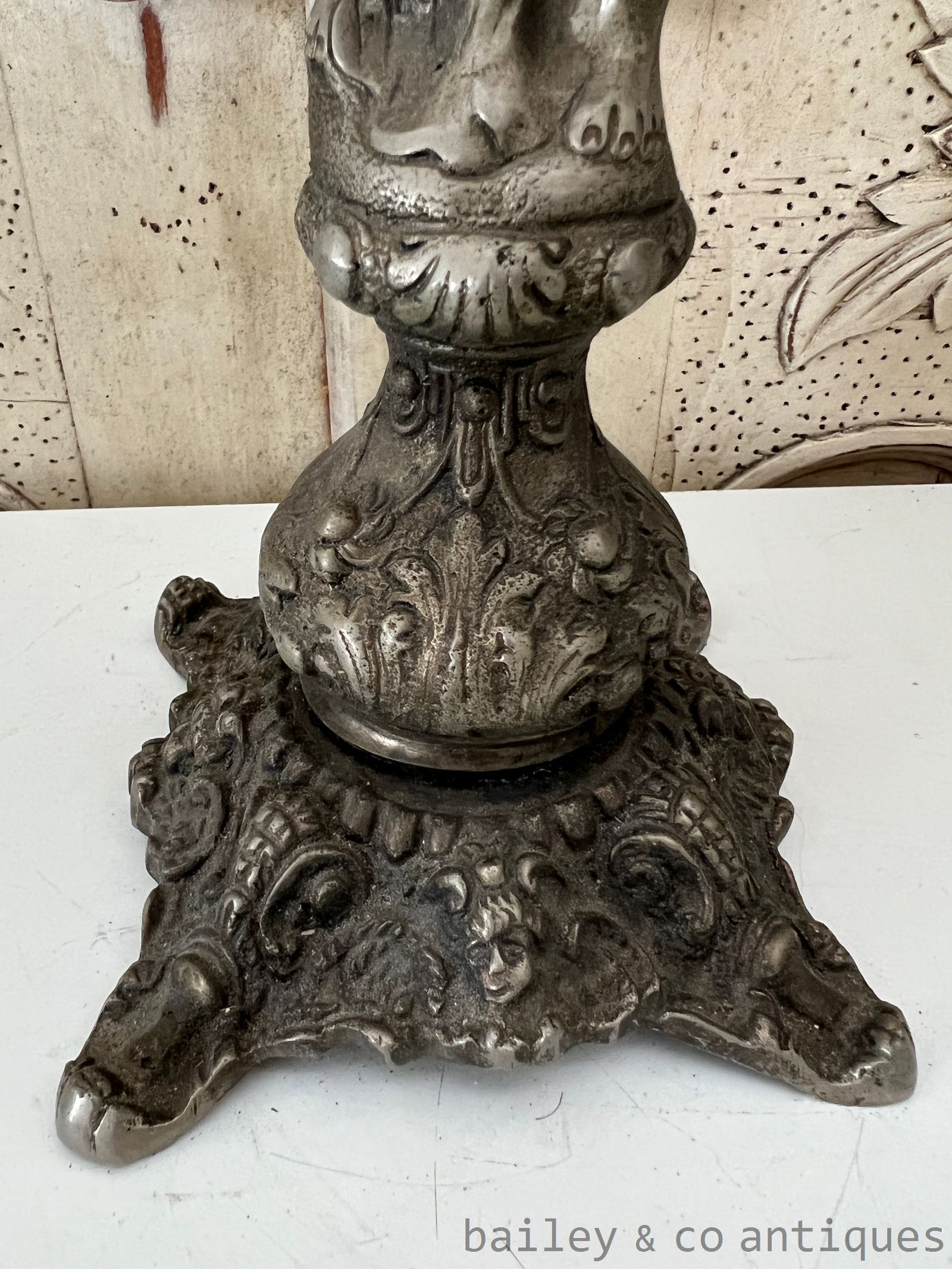 Pair Antique French Putti Cherub Candelabra 48cm high - FR588   detail 12