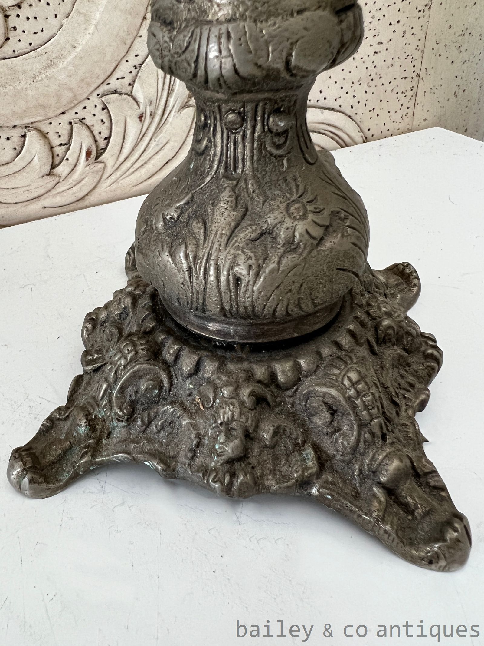 Pair Antique French Putti Cherub Candelabra 48cm high - FR588   detail 20