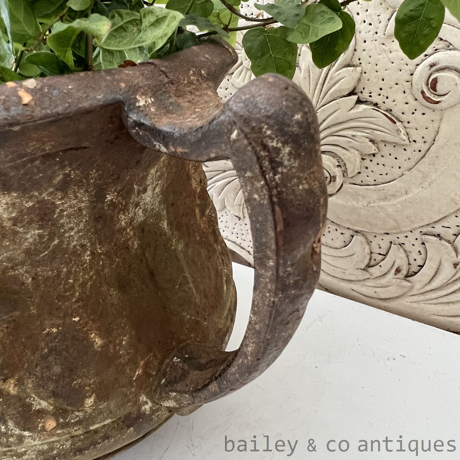 Antique Rare French Huge Planter Jardiniere Cast Iron French Garden  - FR627   detail 09