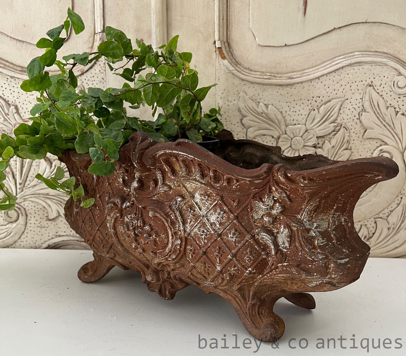 Antique Rare French Large Planter Jardiniere Cast Iron French Garden - FR685   for sale