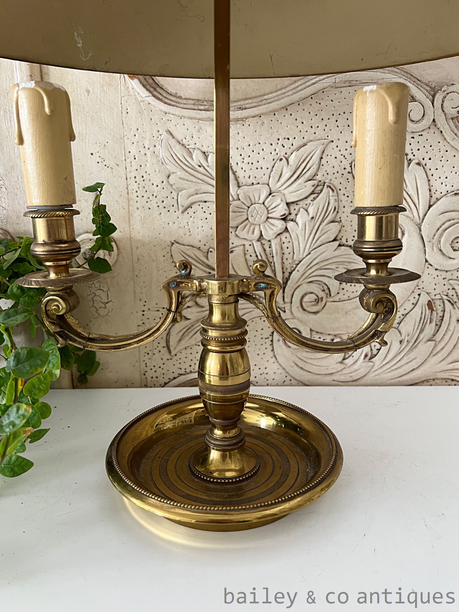 Antique French Empire Bouillotte Salon Lamp Tole Metal Shade - FR716   detail 08