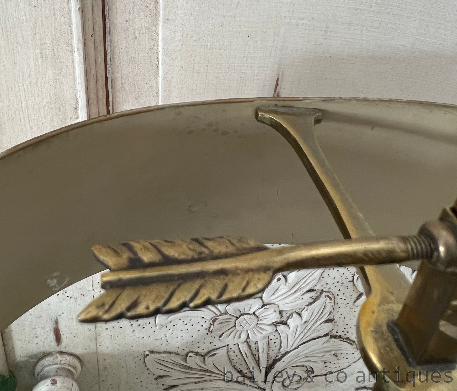 Antique French Empire Bouillotte Salon Lamp Tole Metal Shade - FR716   detail 12