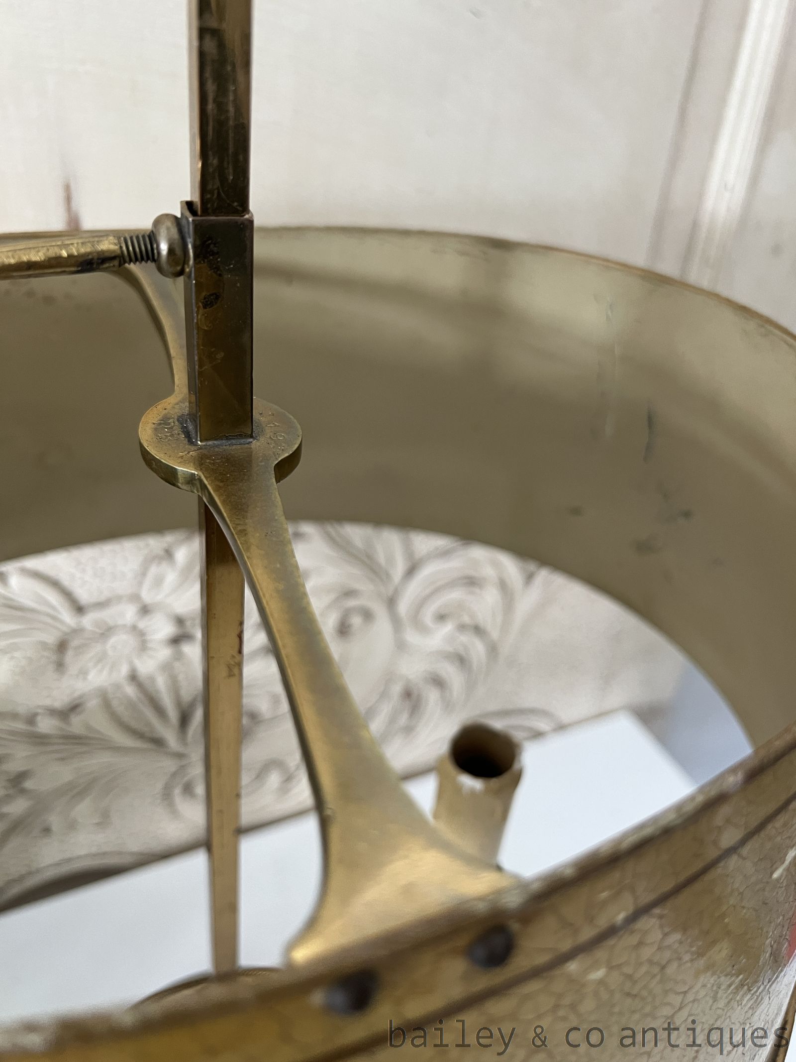 Antique French Empire Bouillotte Salon Lamp Tole Metal Shade - FR716   detail 16