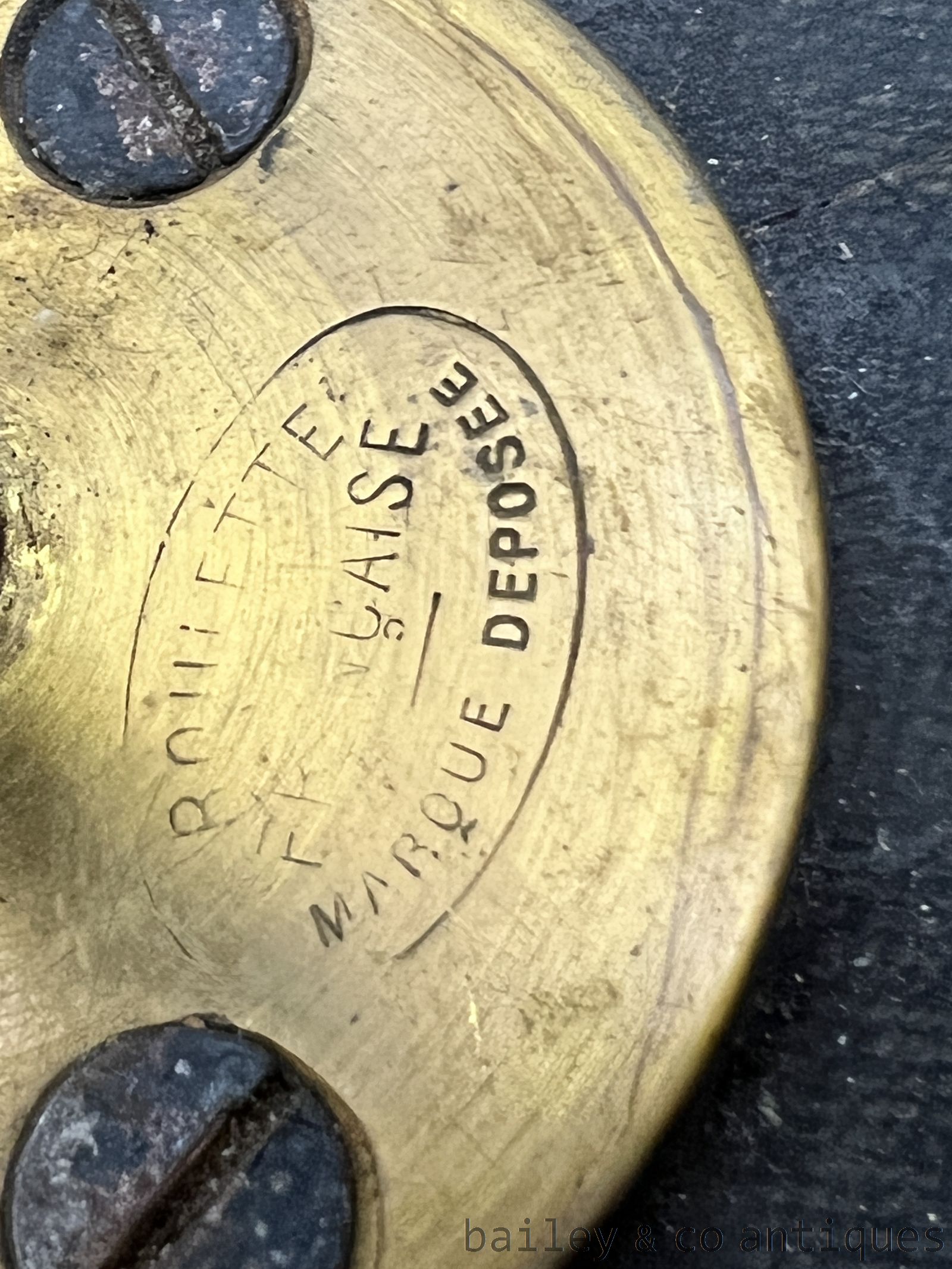Antique French Rare Roulette Wheel Large Ebonised Wood  - FR733   detail 06