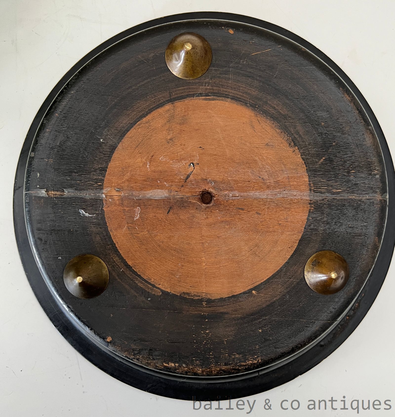 Antique French Rare Roulette Wheel Large Ebonised Wood  - FR733   detail 12