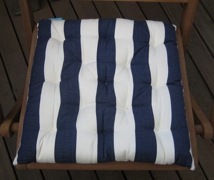Blue Stripe Chair Seat Cushion Pad Nautical Decor New