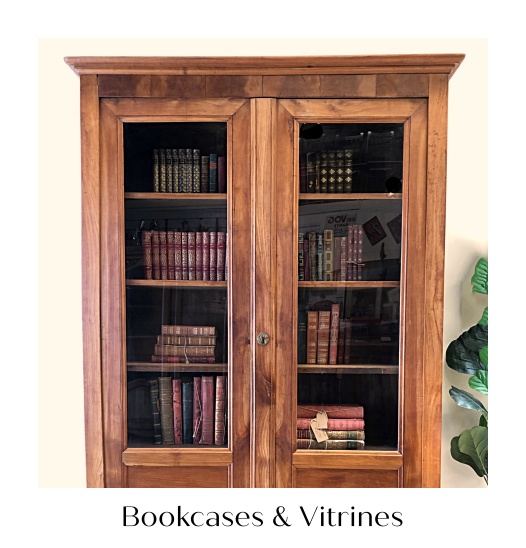 bookcases and vitrines